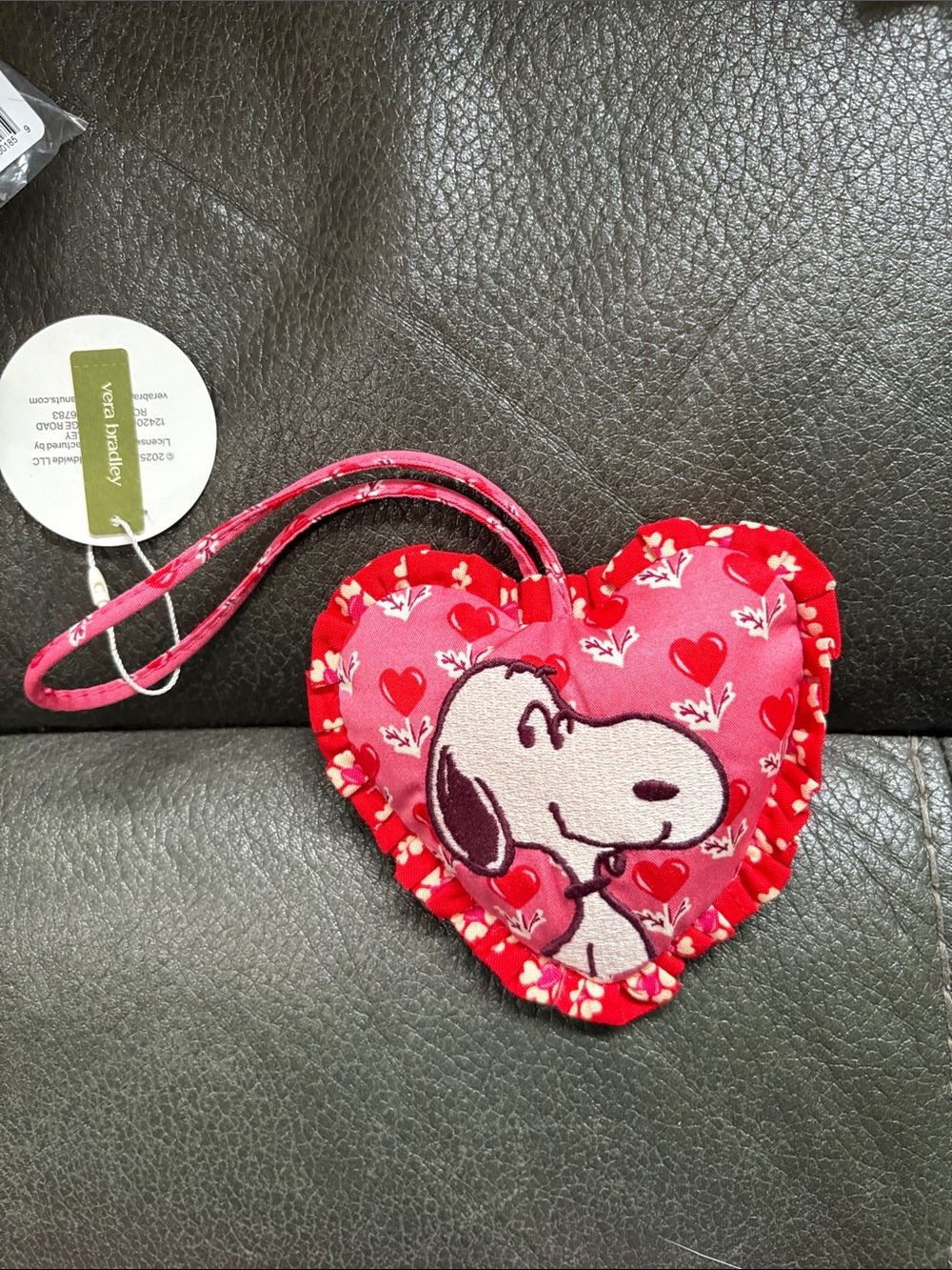 Vera Bradley peanuts snoopy heart bag charm